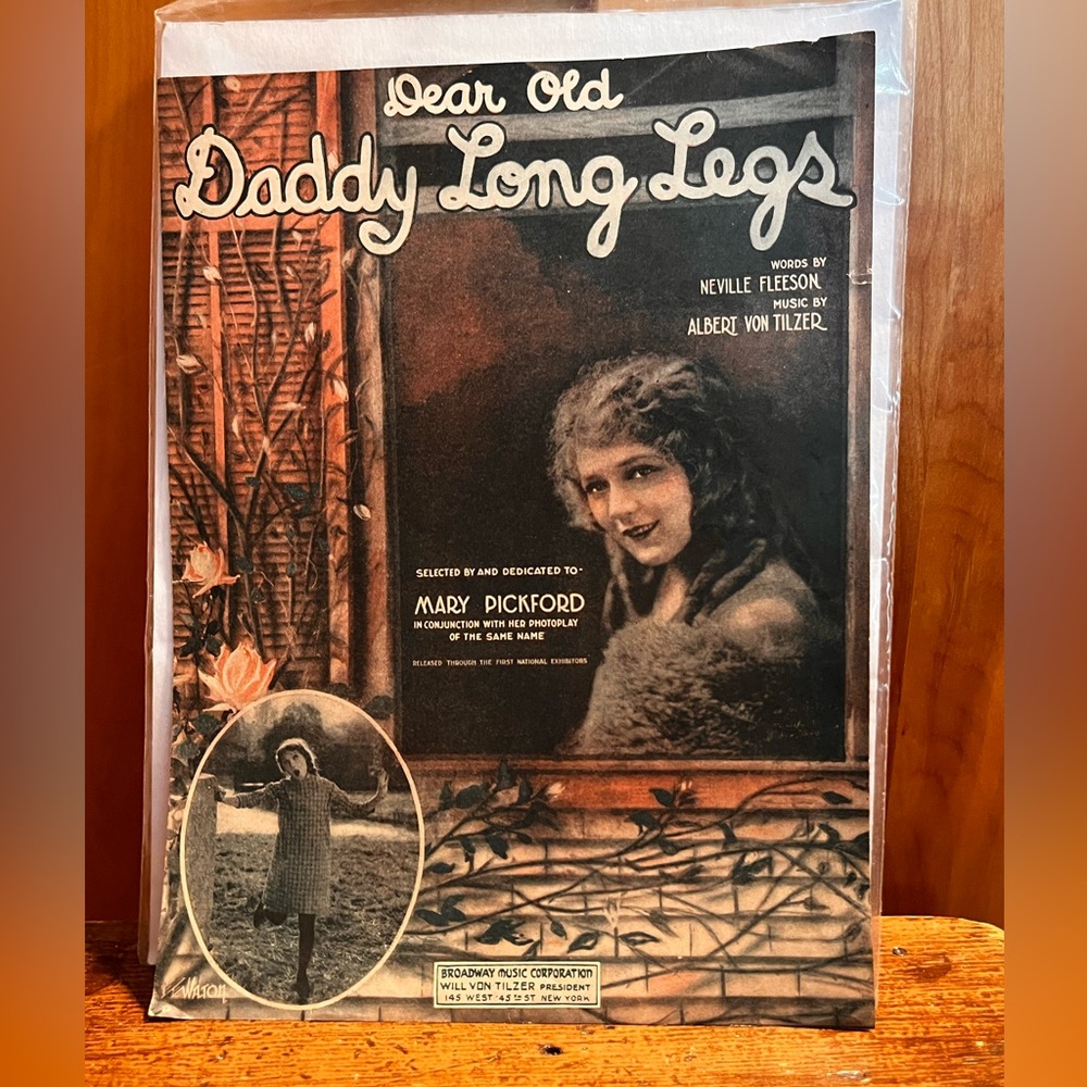 Dear Old Daddy Long Legs Original Sheet Music Mary Pickford 1919 Broadway Music